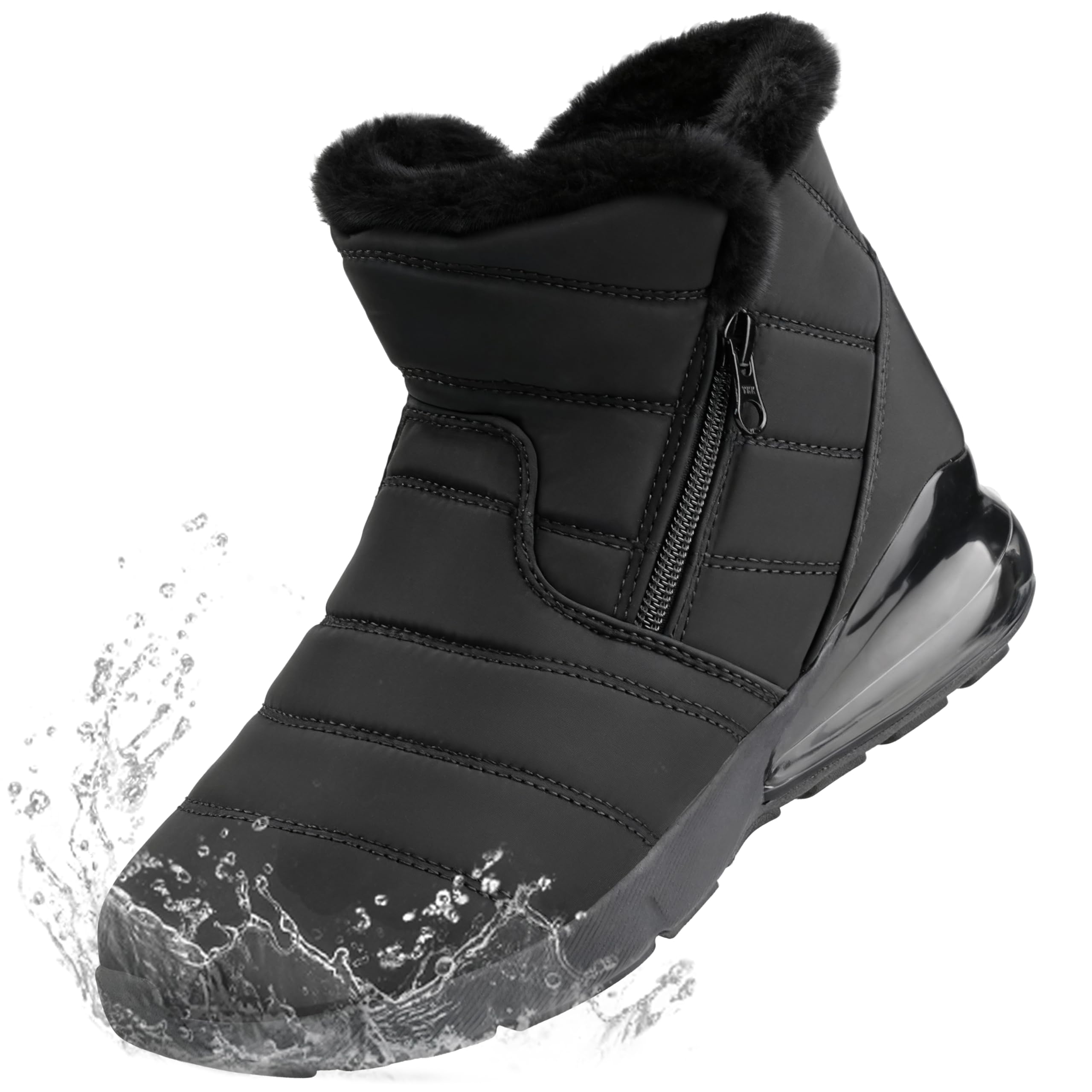 Women's Winter Snow Boots Wide Waterproof Warm Fur Lined Slip on Ankle Booties Orthopedic Boots Outdoor Insulated Winter Shoes